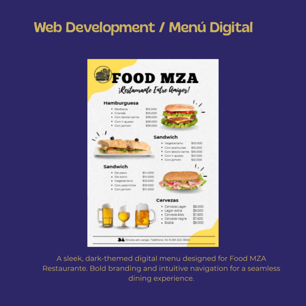 web development menú digital